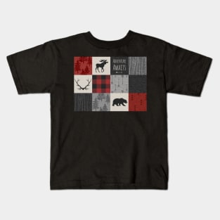 Adventure Patchwork - Red And Black Kids T-Shirt